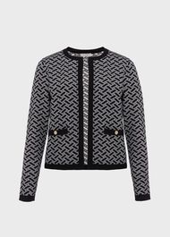 Perrie Knitted Jacket, Black Ivory, hi-res