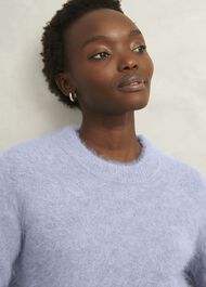 Felicity Alpaca Blend Fluffy Brushed Jumper, Pale Blue Marl, hi-res