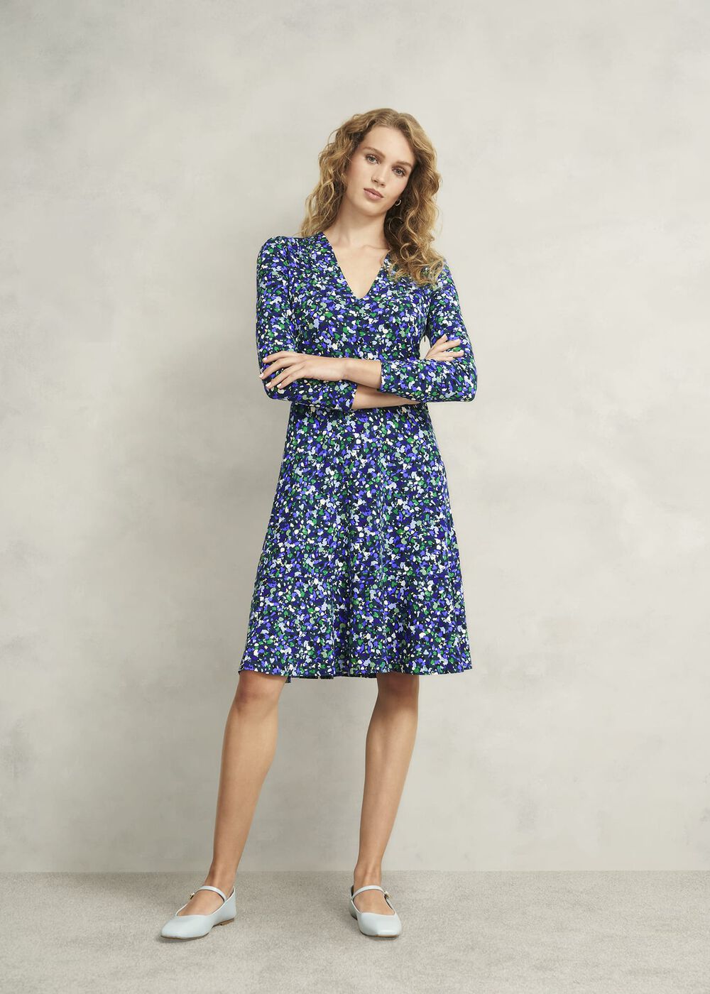 Petite Demi Jersey Dress, Green Multi, hi-res