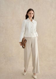 Adeen Linen Jacket, Ivory, hi-res