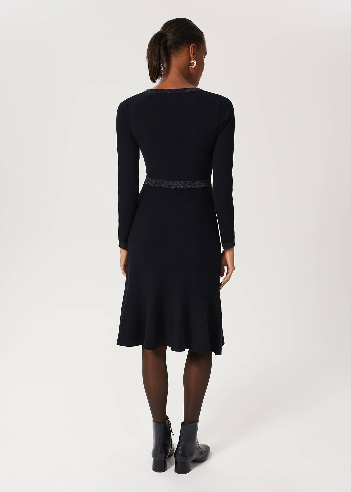 Hobbs Cleo Knit Dress Navy Size 14