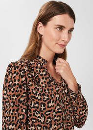 Rosamund Leopard Print Blouse, Vicuna Camel, hi-res