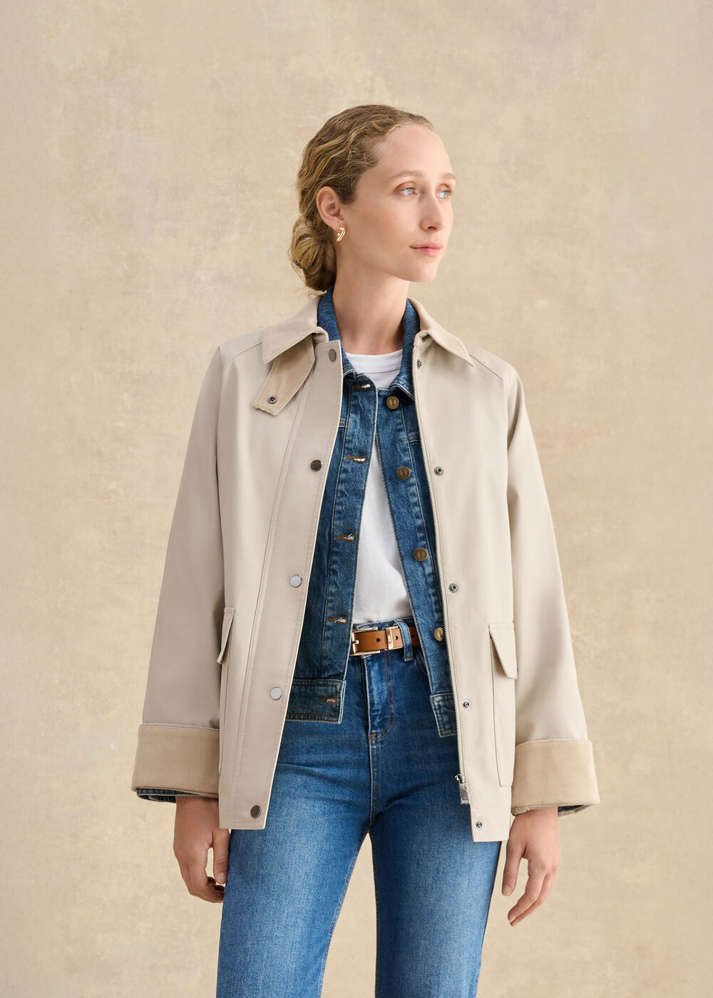 Gabby Barn Jacket, Pebble Grey, hi-res