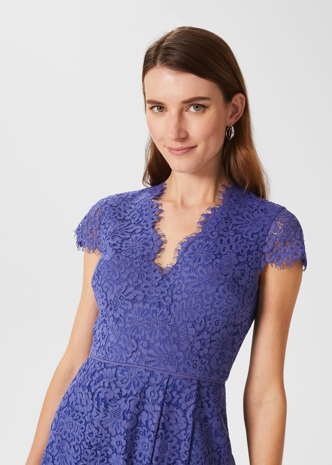 Anastasia Lace Fit And Flare Dress, Blue, hi-res