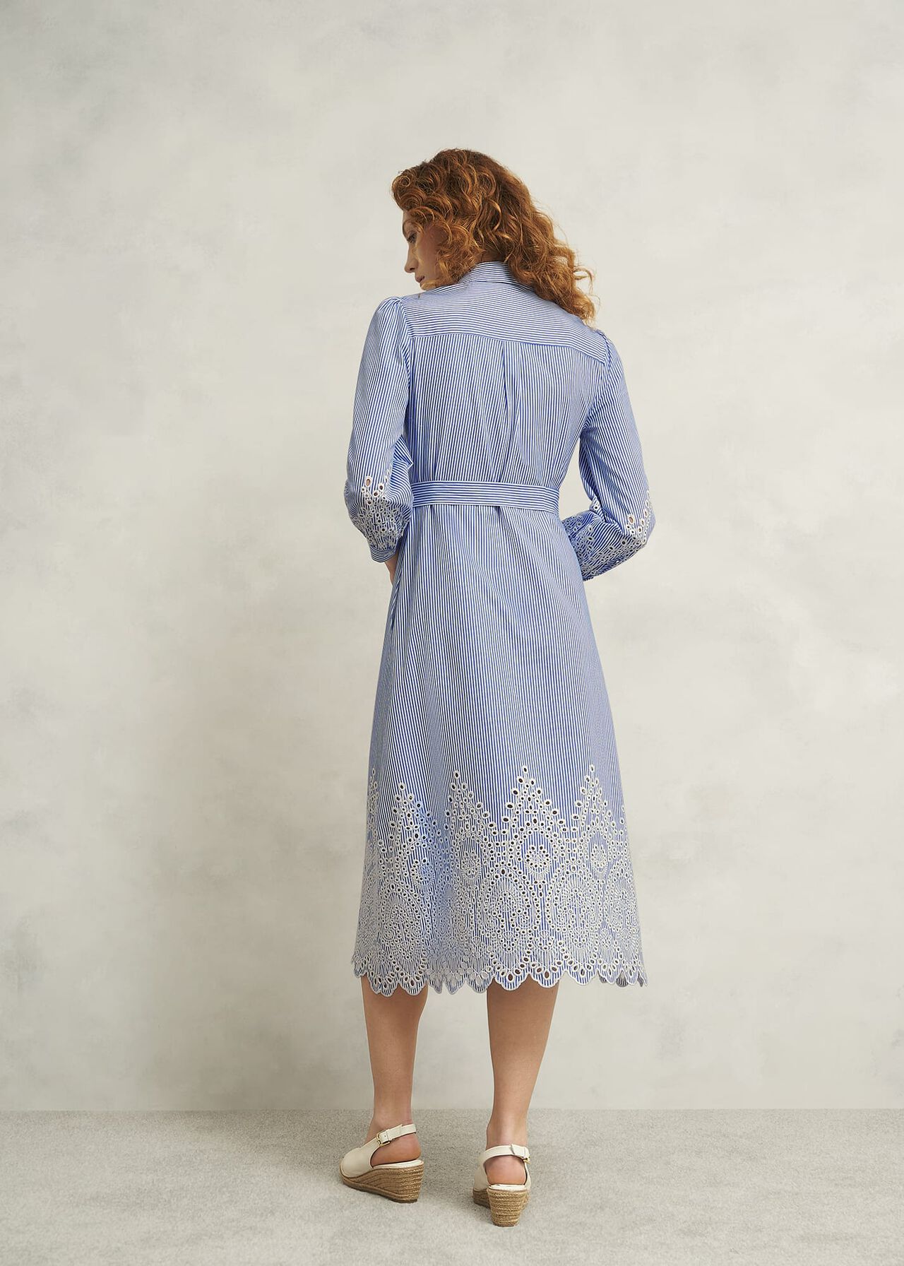 Juliette Cotton Dress, Blue Ivory, hi-res