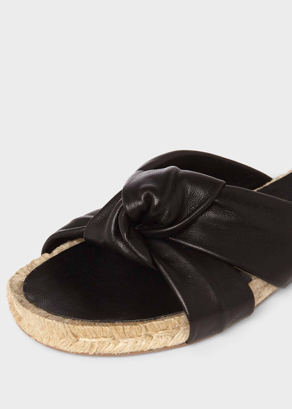 Coco Leather Sandals, Black, hi-res