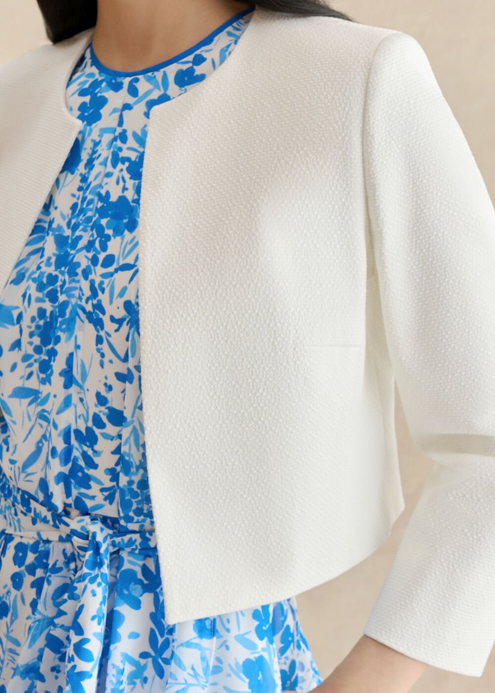 Elize Textured Jacket, Ivory, hi-res