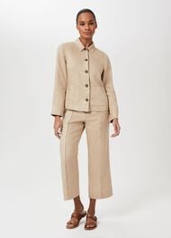 Kiera Linen Jacket, Sand, hi-res