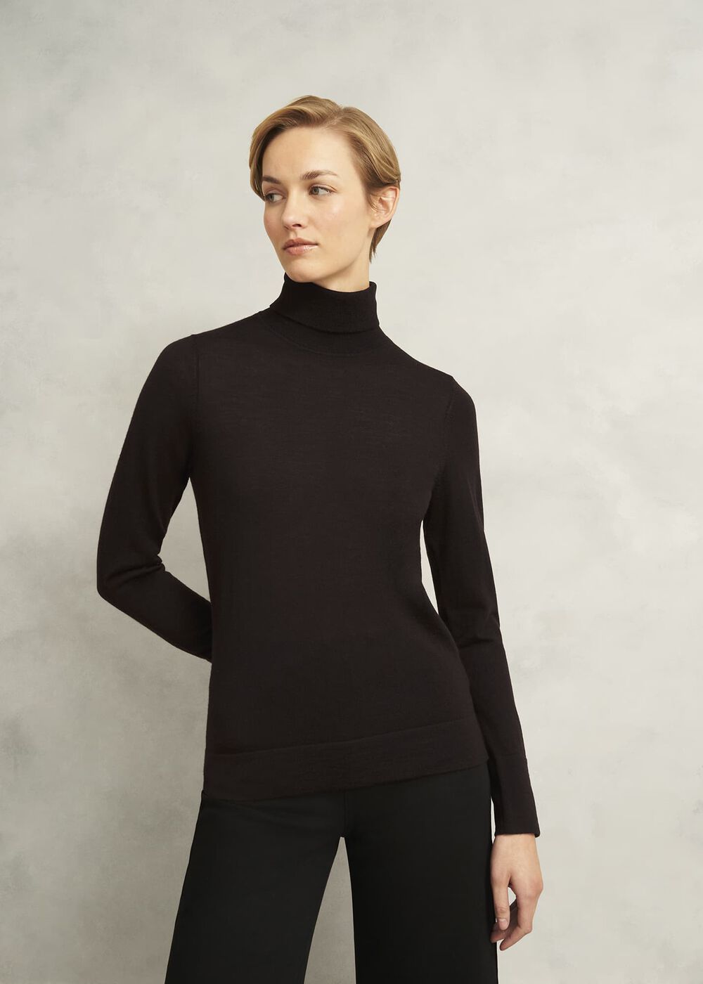 Lara Merino Rollneck Sweater, Alder Brown, hi-res