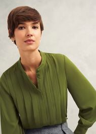 Arizona Blouse, Moss Green, hi-res