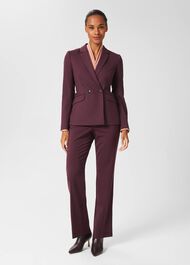 Hetty Straight Trousers, Burgundy, hi-res