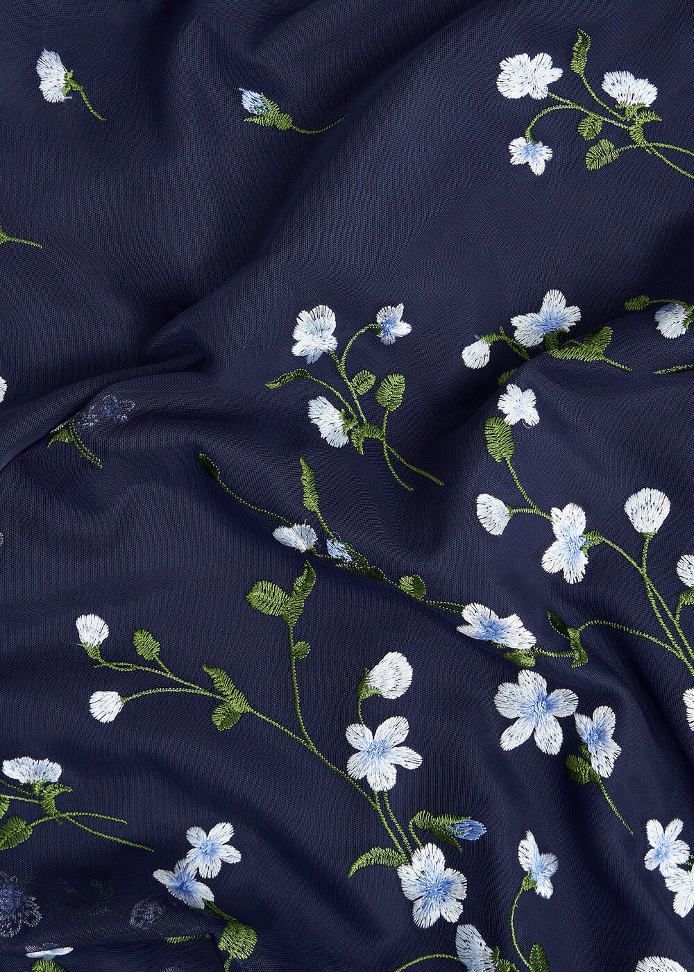 Aria Floral Embroidered Dress, Midnight Blue, hi-res