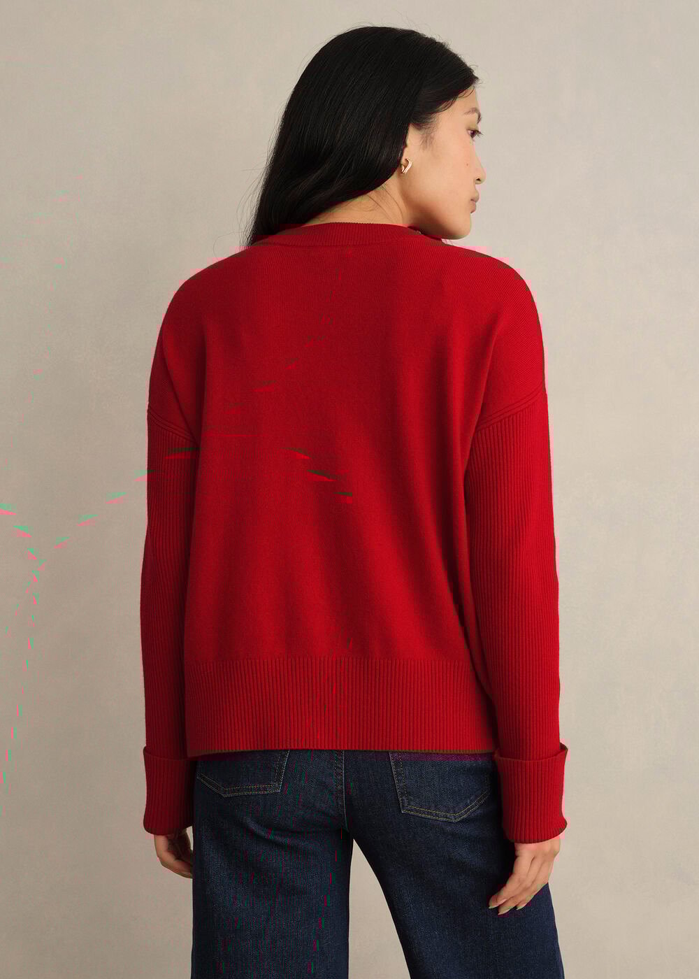 Darla Wool Blend Knitted Jumper, Pomegranate Red, hi-res