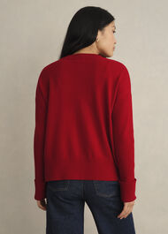 Darla Wool Blend Knitted Jumper, Pomegranate Red, hi-res