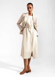 Roberta Linen Dress, Neutral, hi-res