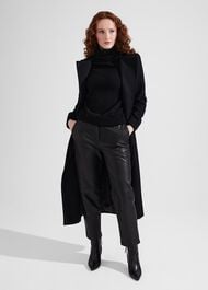 Izzy Cashmere Roll Neck Jumper, Black, hi-res