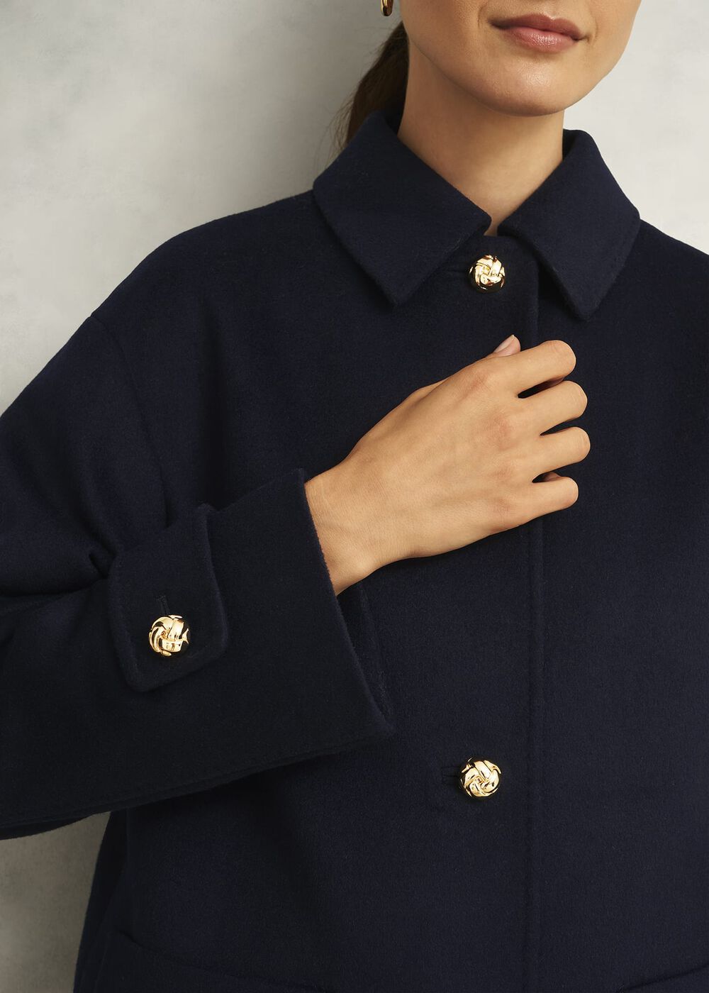 Erin Wool Blend Coat, Navy, hi-res