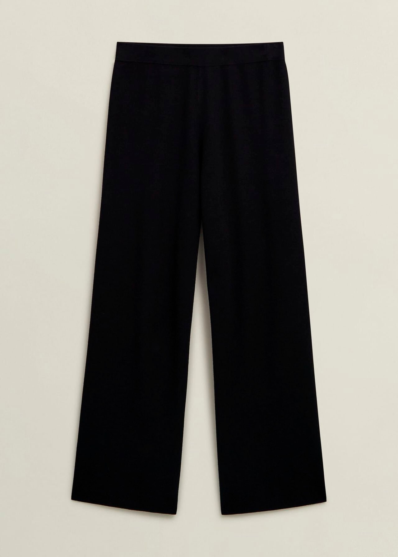 Black Harris Wide Leg Knitted Co-ord Trousers, Hobbs Black, hi-res