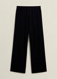 Black Harris Wide Leg Knitted Co-ord Trousers, Hobbs Black, hi-res