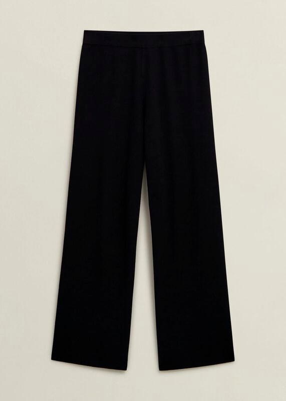 Black Harris Wide Leg Knitted Co-ord Trousers