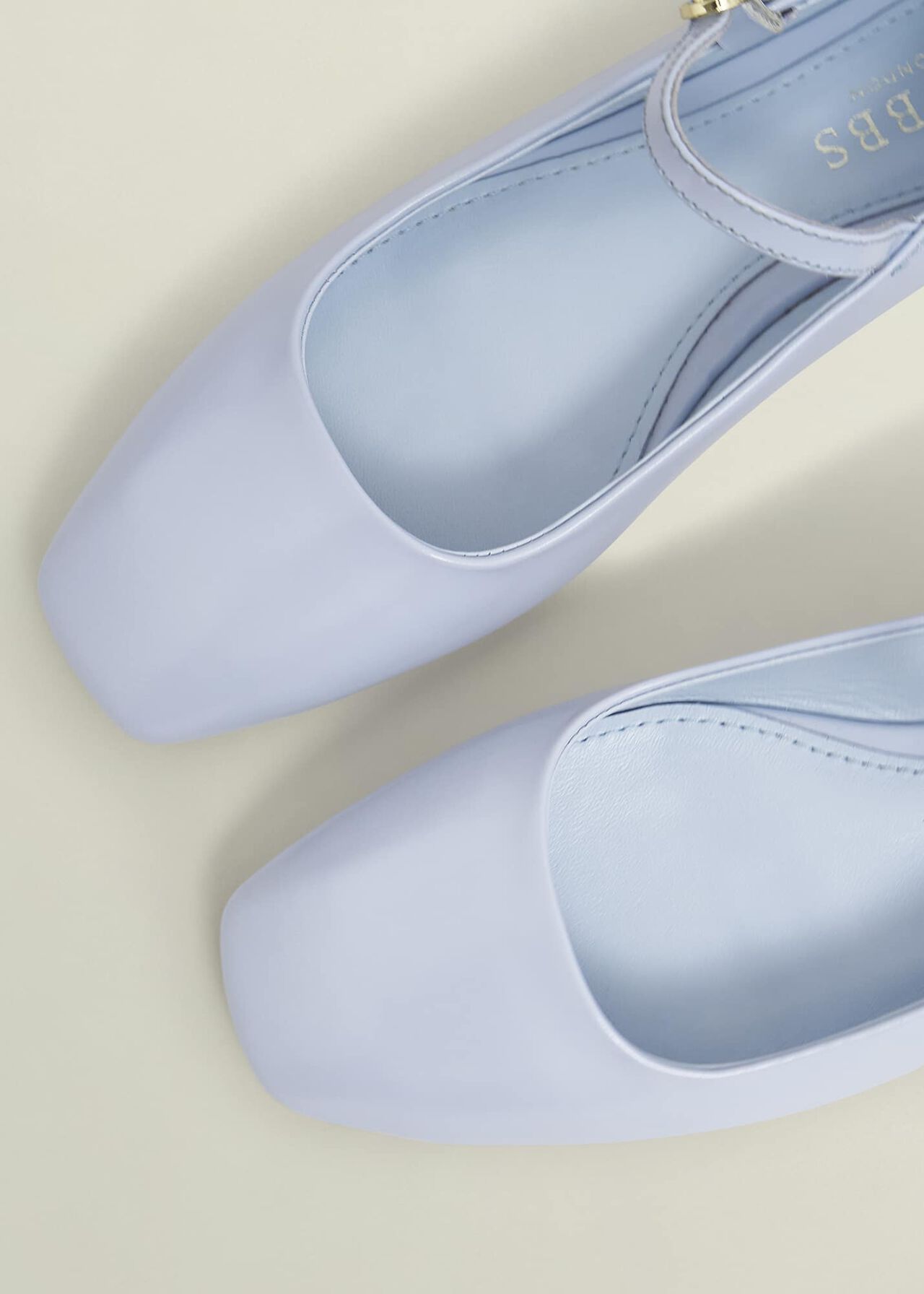 Leather Chrissy Mary Janes, Pale Blue, hi-res