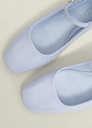 Leather Chrissy Mary Janes, Pale Blue, hi-res