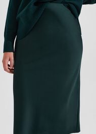 Jas Satin Skirt, Hawthorn Green, hi-res