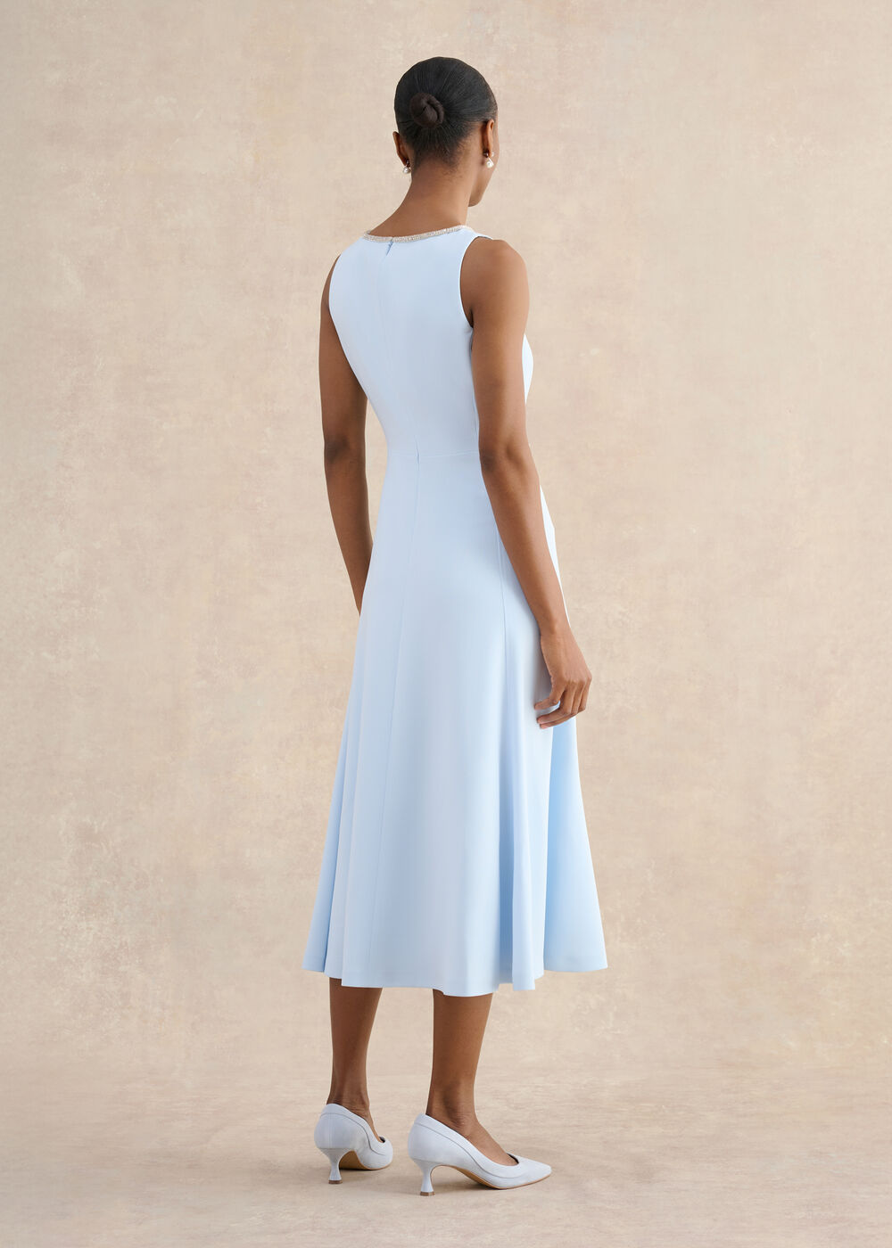 Beatrix Embellished Trimmed Dress, Pale Blue, hi-res