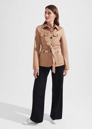 Livi Belted Jacket, Camel, hi-res