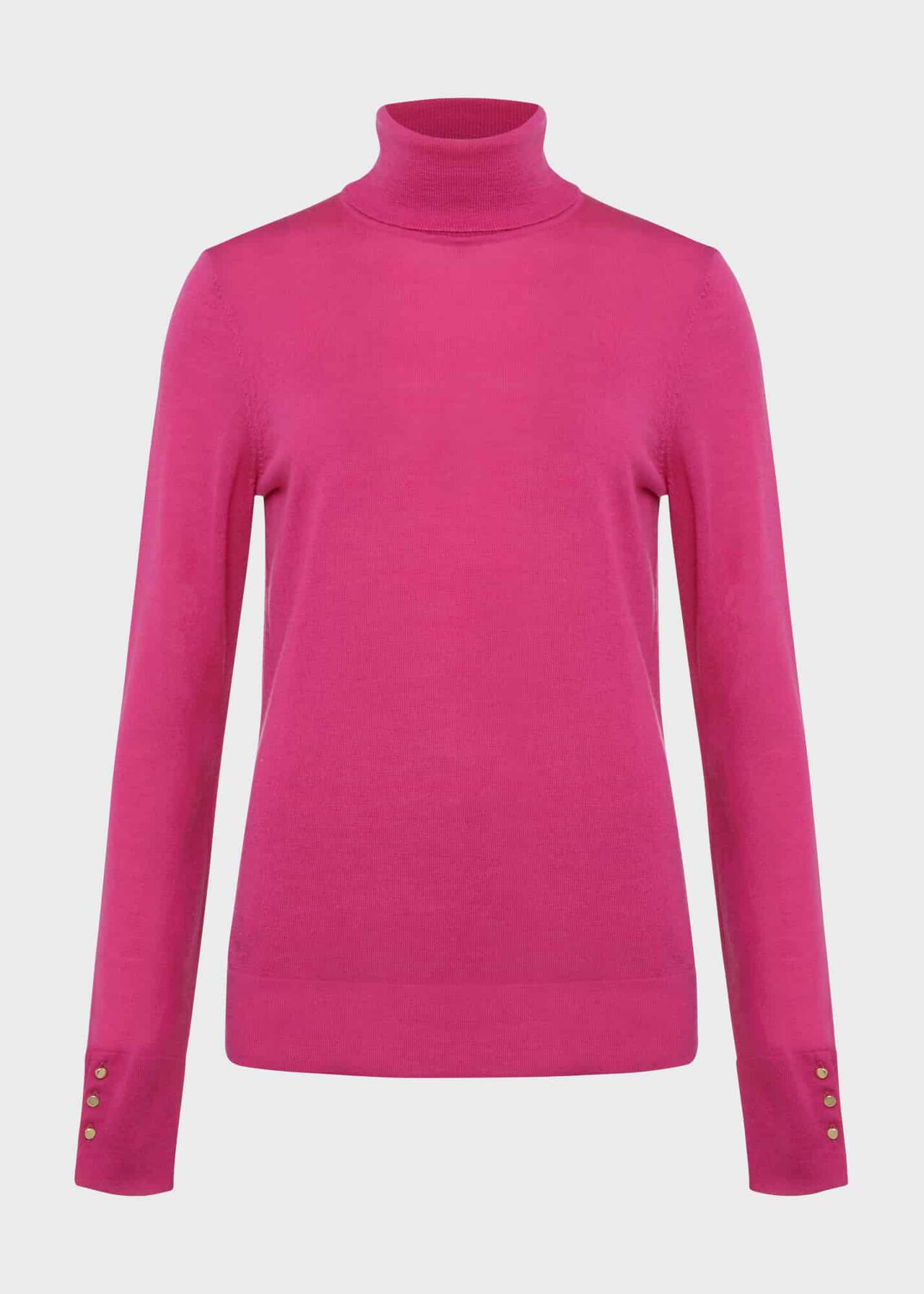 Lara Merino Wool Roll Neck Sweater, Pink, hi-res