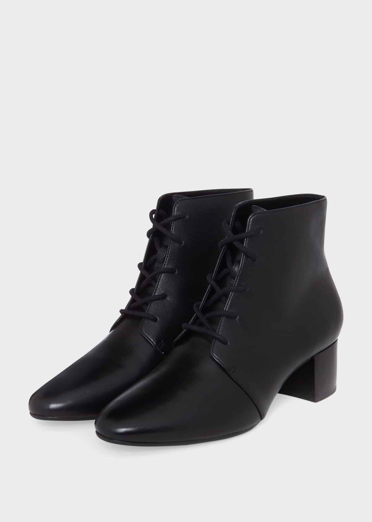 Hetty Lace Up Ankle Boots, Black, hi-res