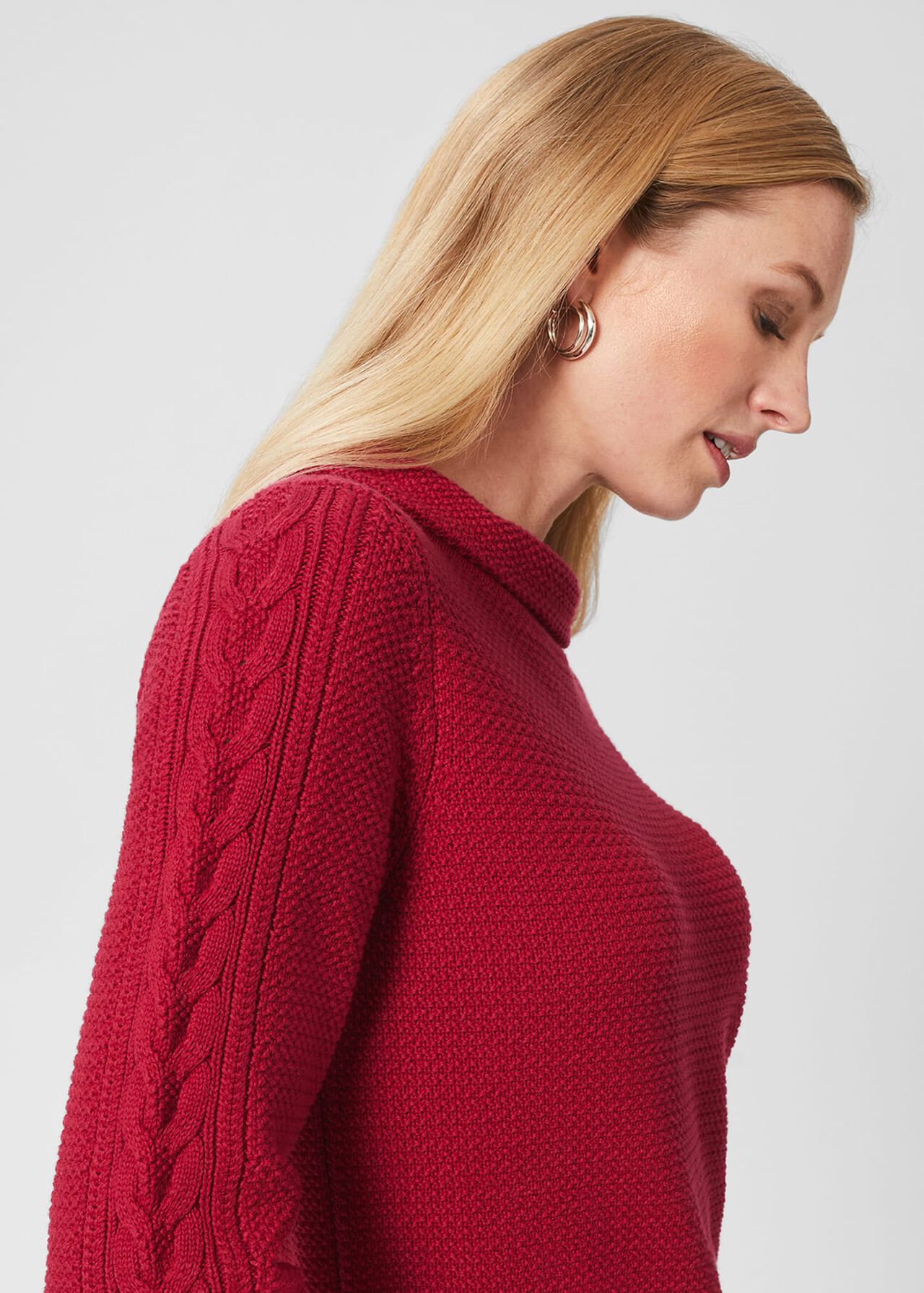 Camilla Cotton Jumper, Cranberry Pink, hi-res