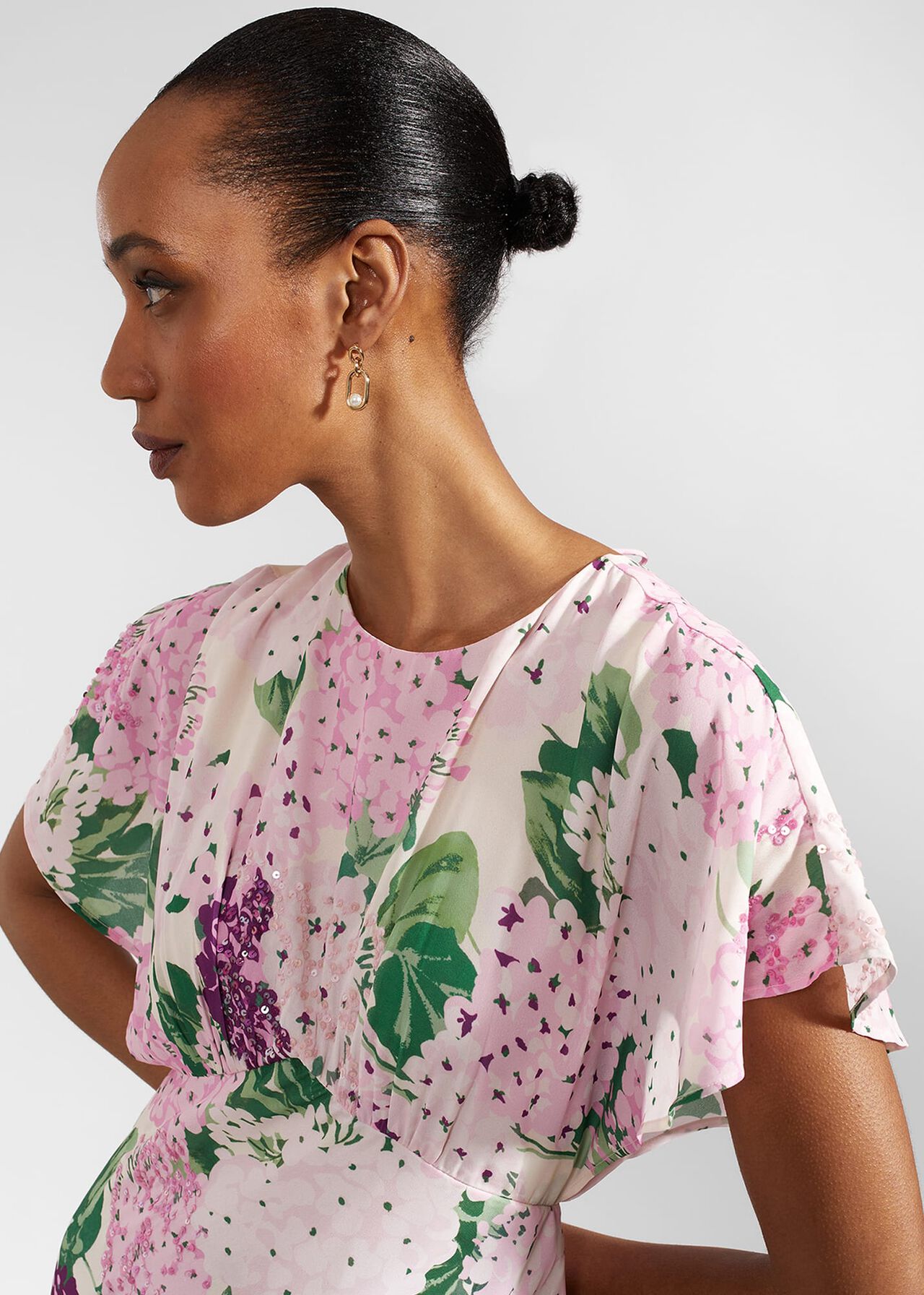 Lalena Sequin Floral Dress, Cream Multi, hi-res