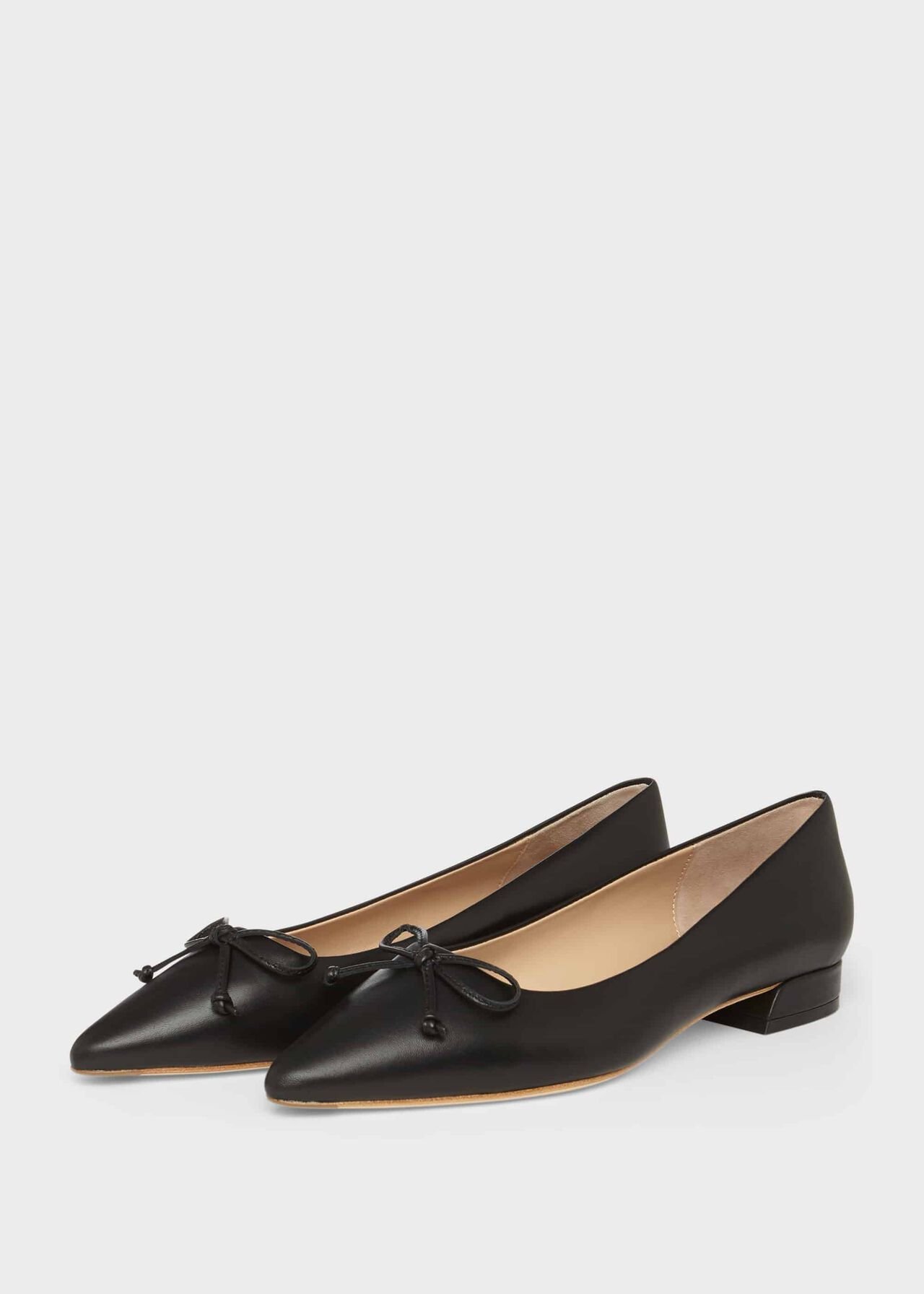 Kayley Leather Ballerinas Black