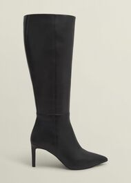 Aliya Leather Knee Boots, Black, hi-res