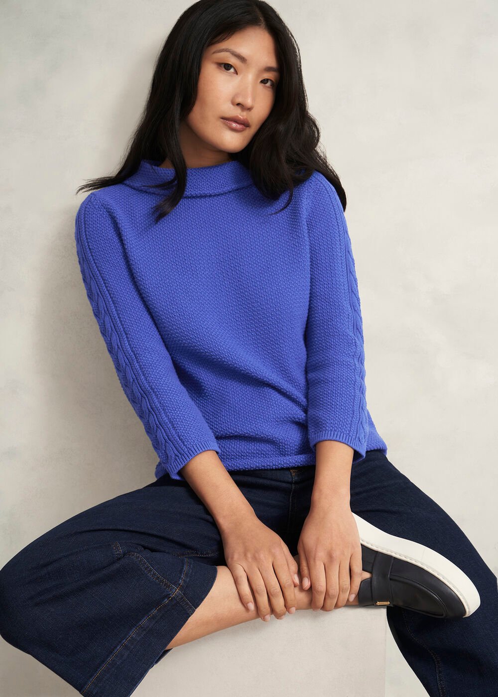 Camilla Cotton Jumper, Regal Blue, hi-res