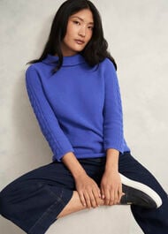 Camilla Cotton Jumper, Regal Blue, hi-res
