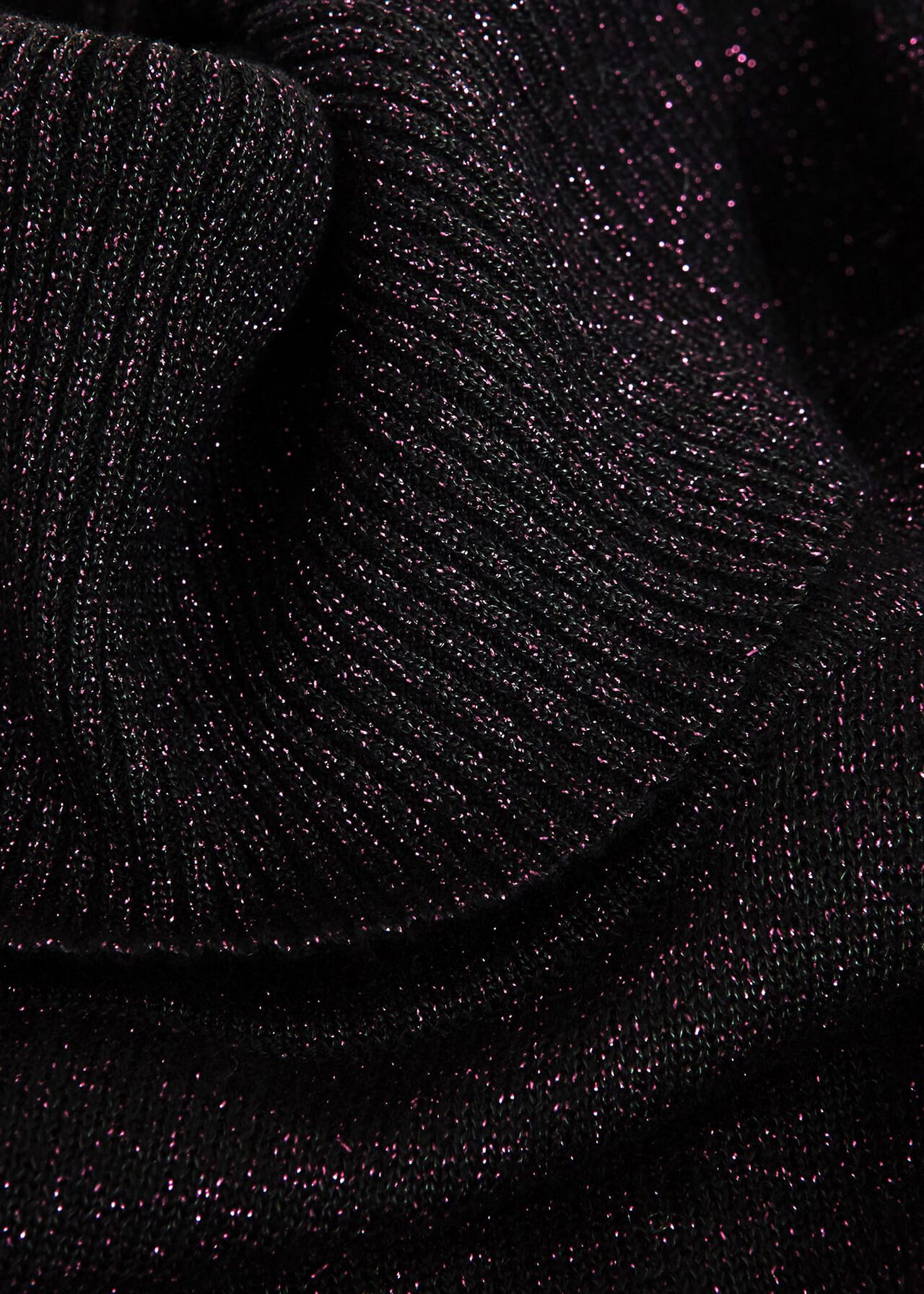 Olive Sparkle Roll Neck Jumper, Black Red, hi-res