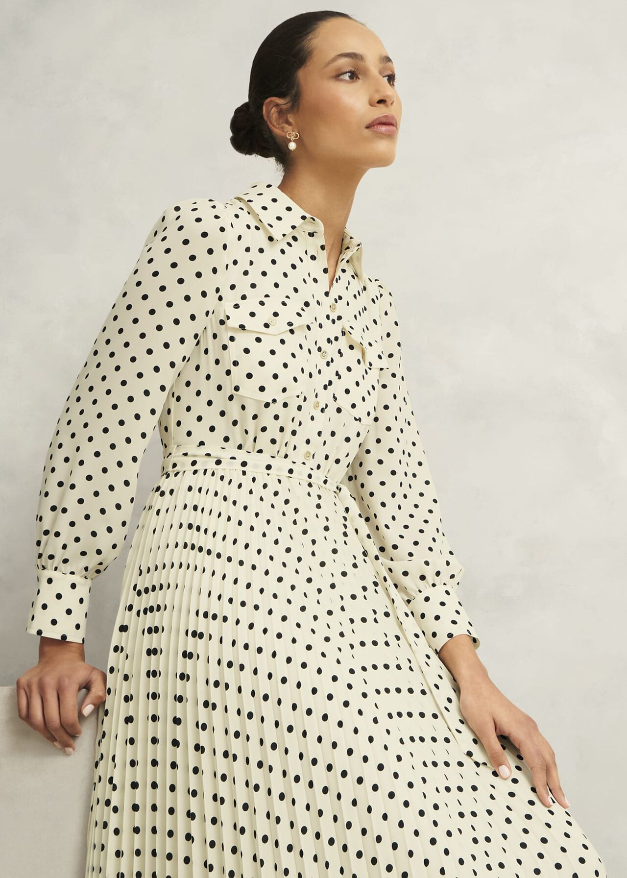 Larina Dress, Ivory Navy, hi-res