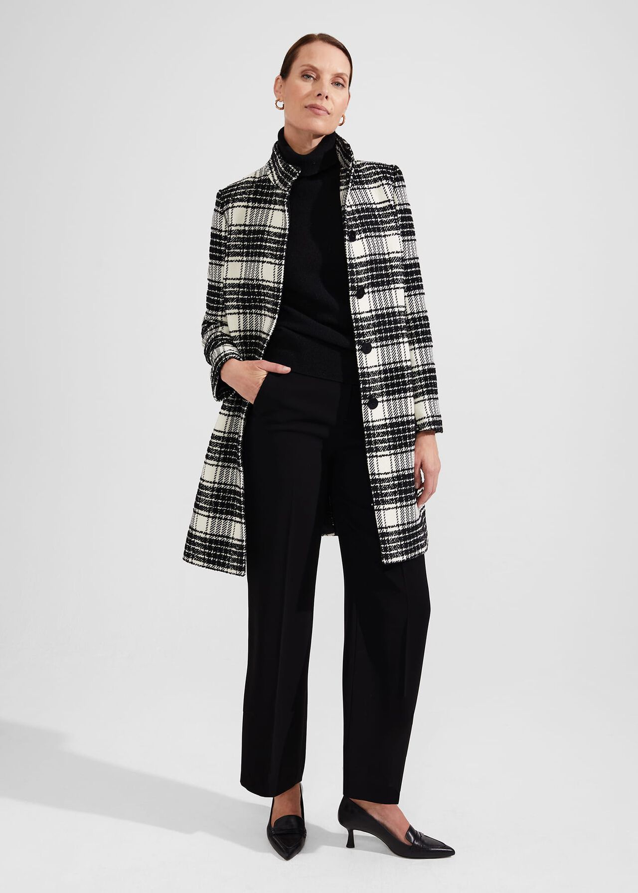 Petite Dani Coat, Black Ivory, hi-res