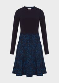 Gill Knitted Dress, Hobbs Navy Blue, hi-res