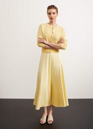 Tresco Wool Cashmere Cardigan, Lemon, hi-res