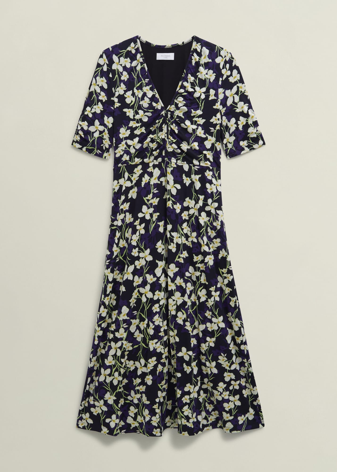 新作!【Hobbs London】花柄ネイビーフローラルシアミディドレス Women's Dresses & Jumpsuits | Hobbs US |