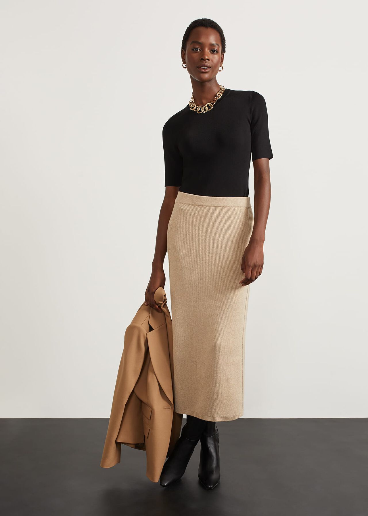 Harmon Knitted Top, Hobbs Black, hi-res