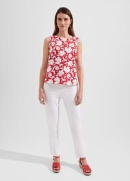 Maddy Printed Top, Red Multi, hi-res