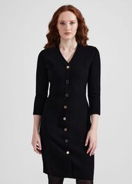 Marlee Knitted Dress, Black, hi-res