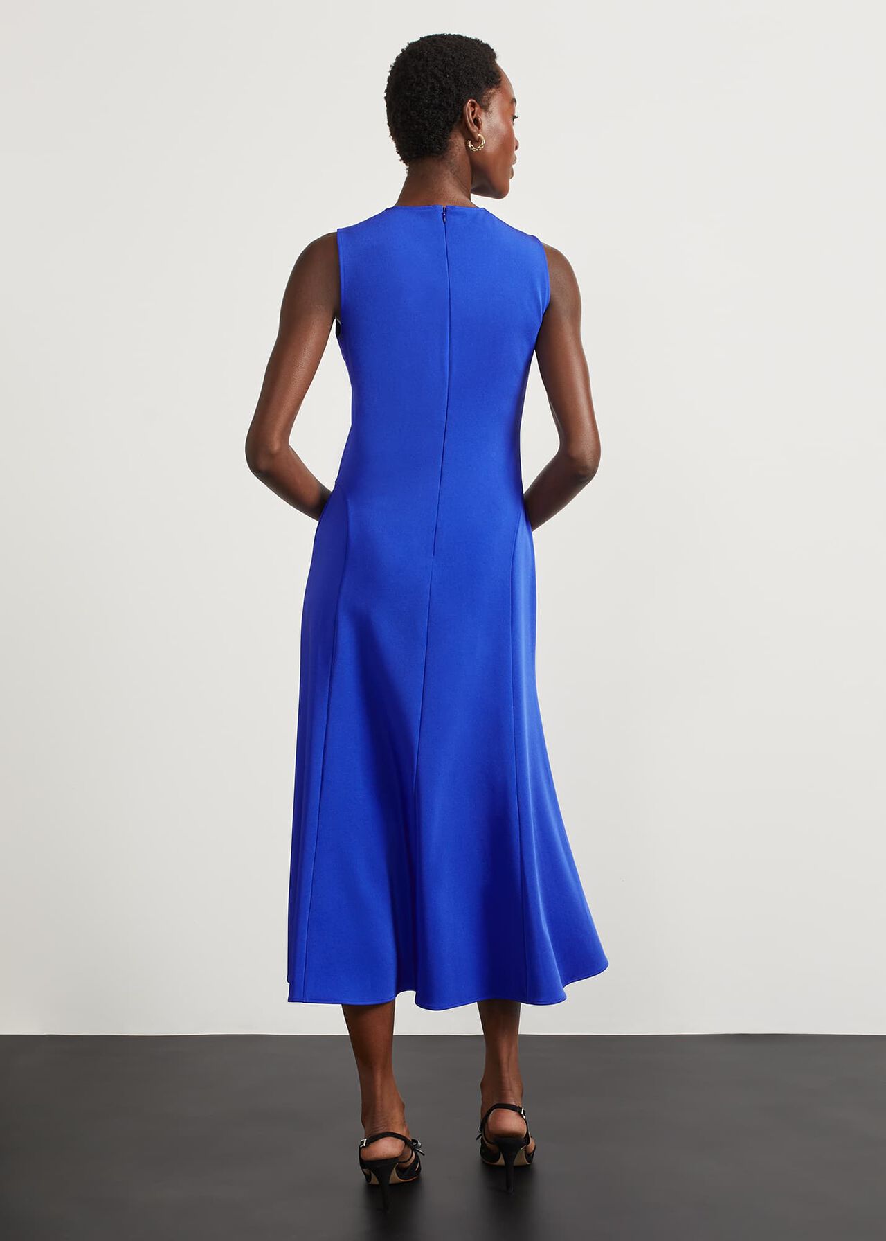 Palmer Midi Fit And Flare Dress, Mazarine Blue, hi-res