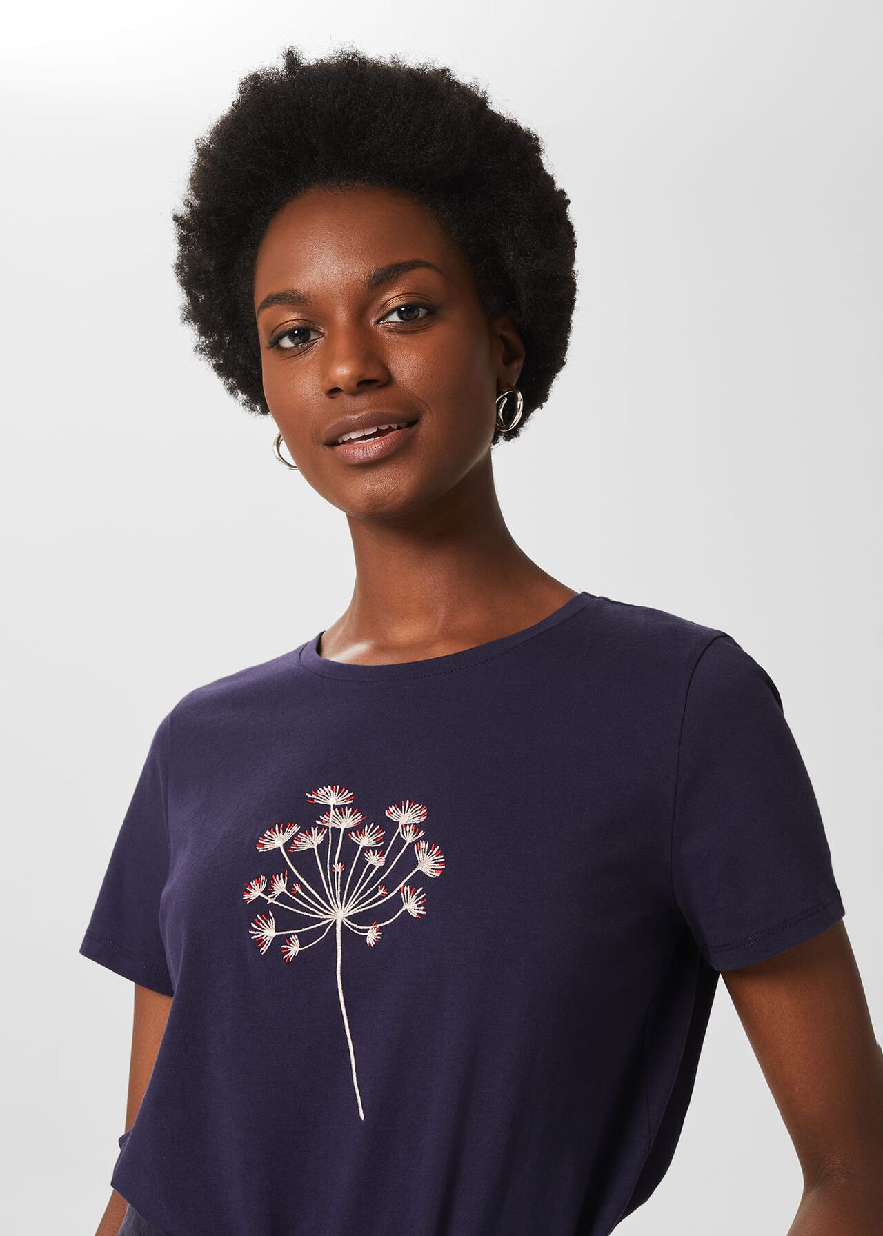 Jamie Embroided T-Shirt, Cow Parsley, hi-res