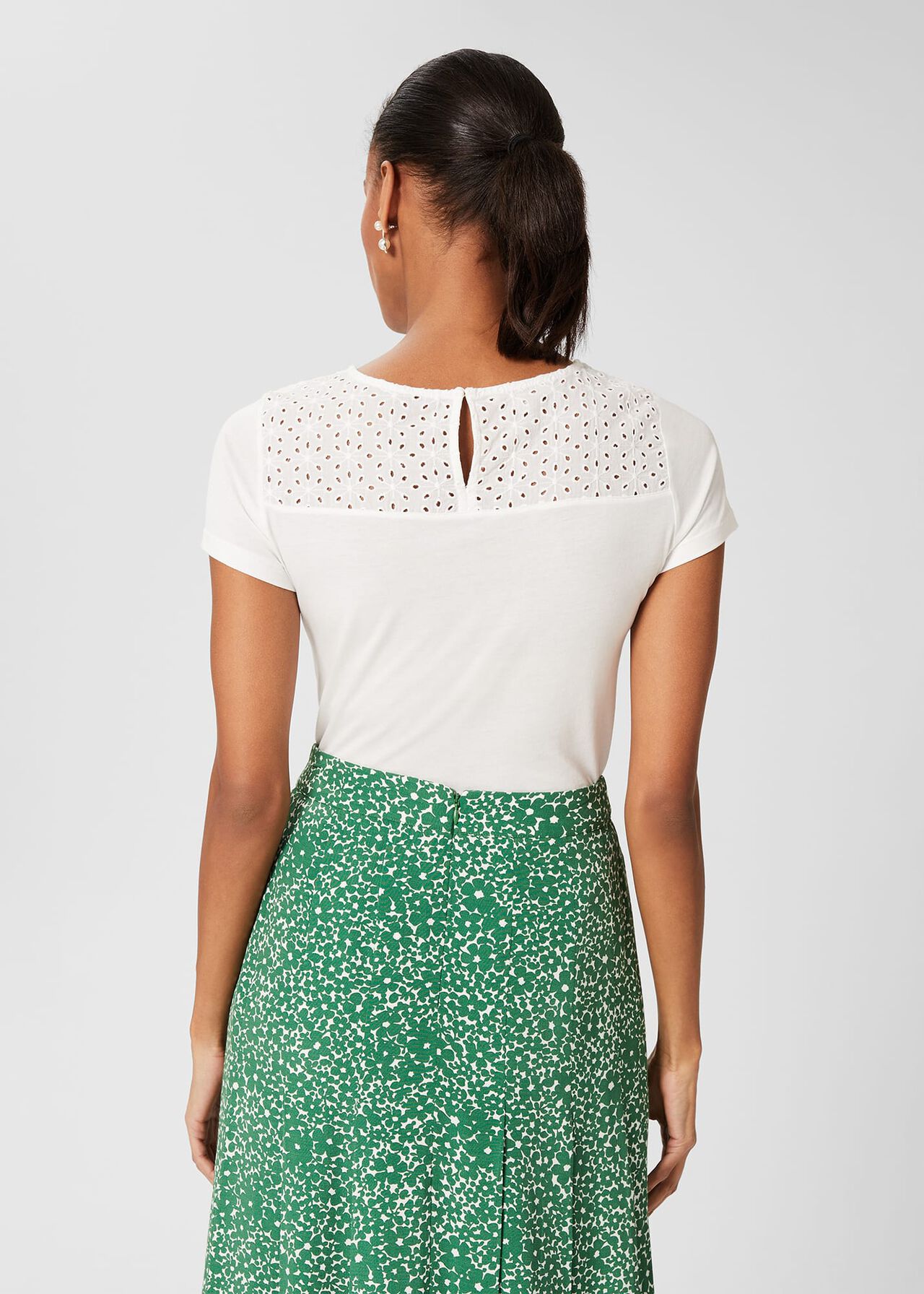 Lola Short Sleeve Top, Ivory, hi-res