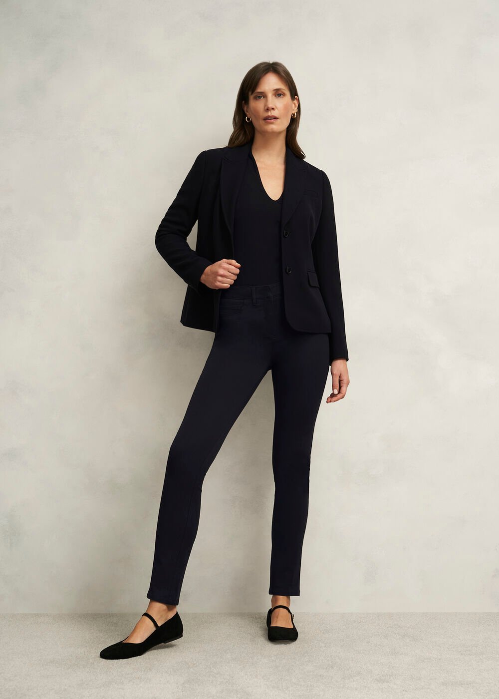 Aimee Double Fronted Top, Black, hi-res